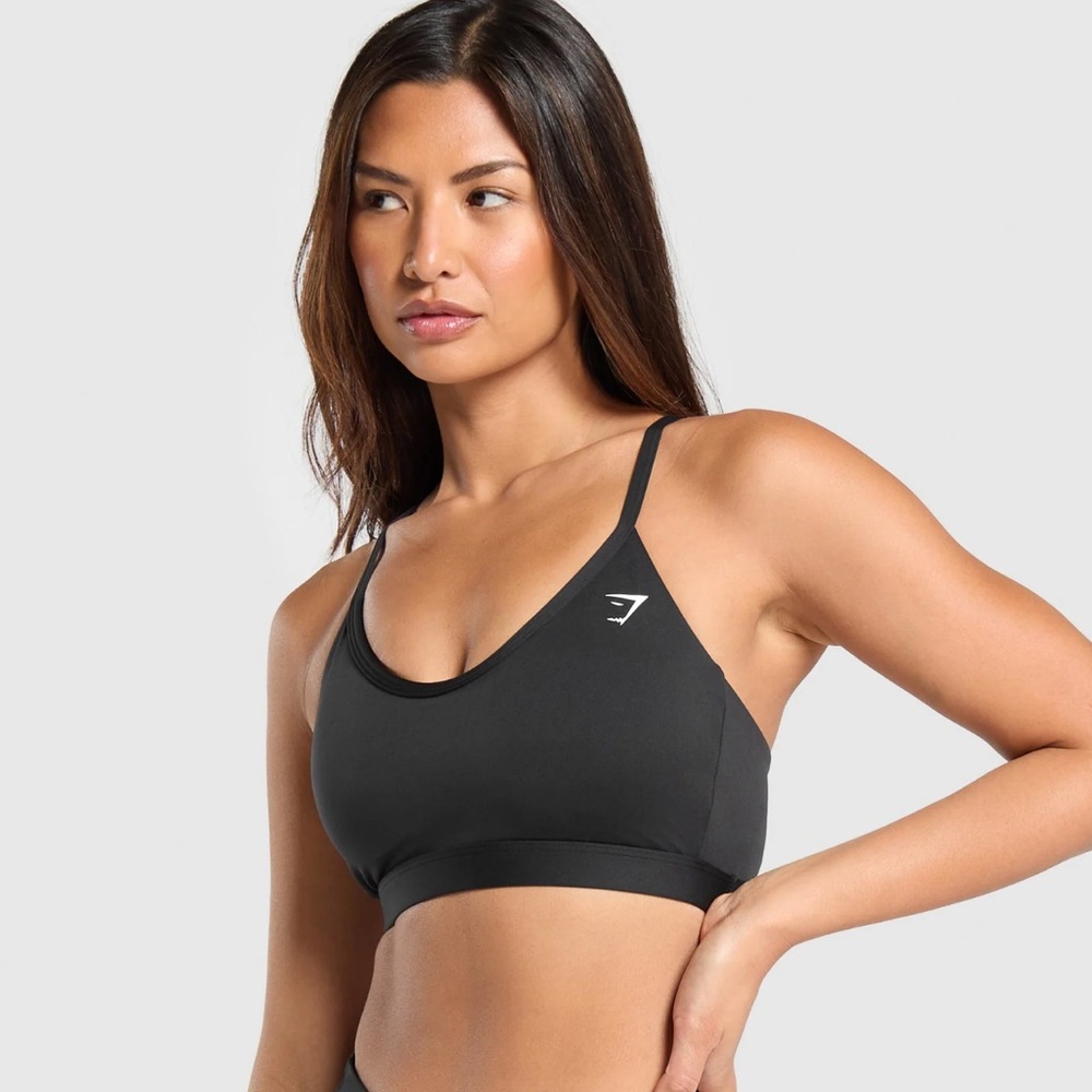 Gymshark Black Minimalist Strappy Sports Bra